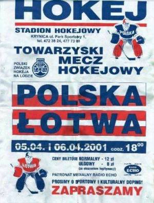 kwiecie 2001 - towarzyski mecz 
Polska - otwa w Krynicy