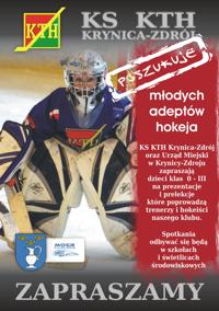 plakat informujcy programie promujcym hokej na lodzie wrd dzieci
