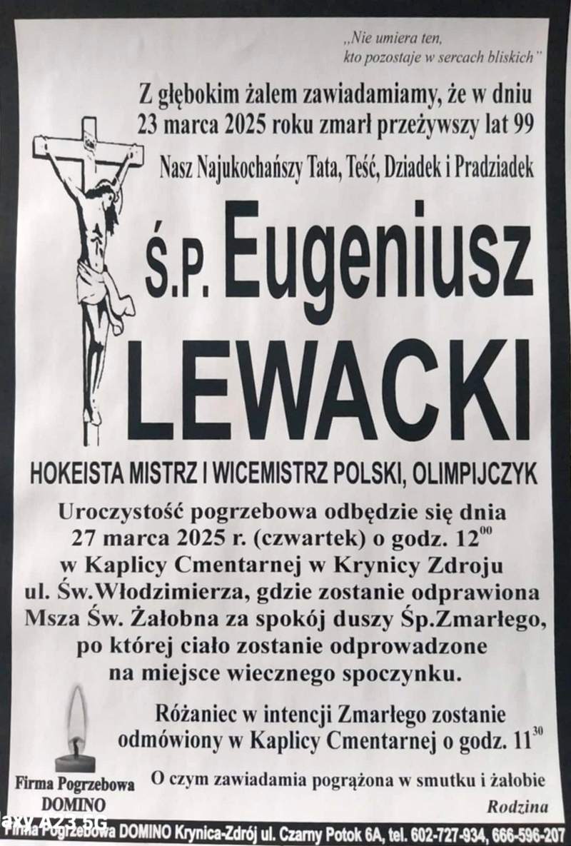 Eugeniusz Lewacki ostatnie poegnanie